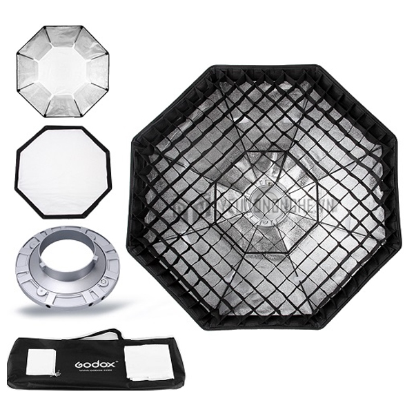 Softbox bát giác Godox đường kính 120cm kèm Grid lưới tổ ong