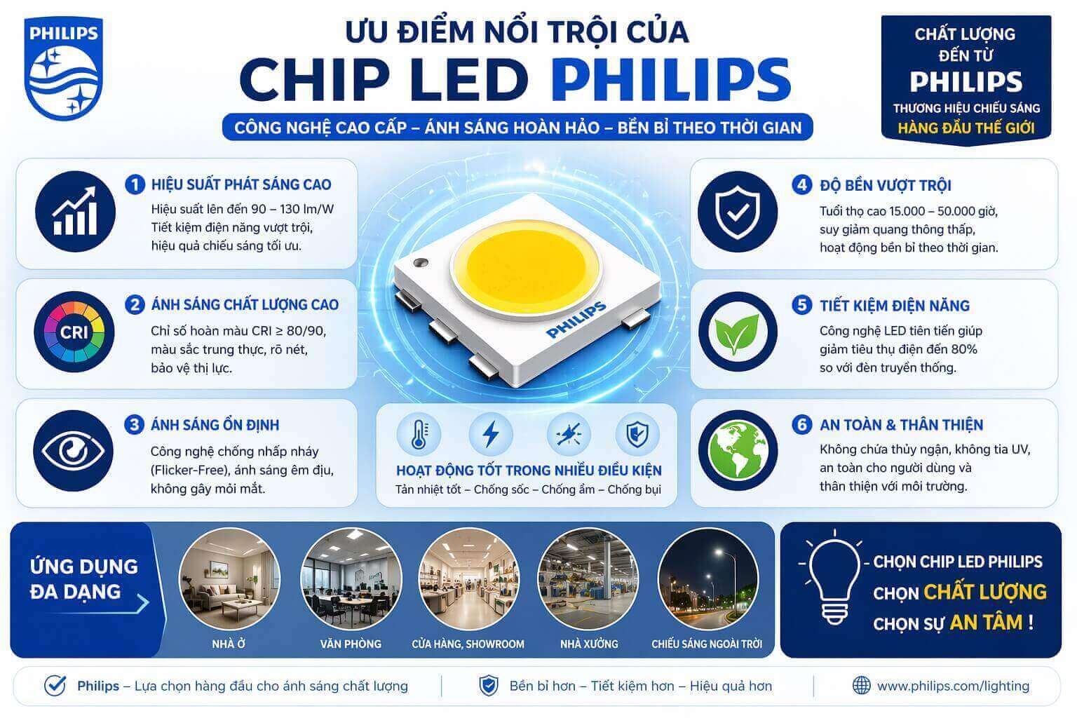 Ưu điểm nối bật của Chip LED Philips