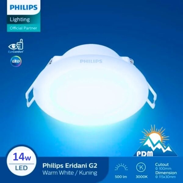 Đèn LED âm trần Philips Eridani DL190B 14W chính hãng