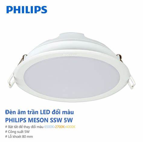 Đèn LED Âm Trần Philips Meson SSW 080 5W WH Recessed chính hãng