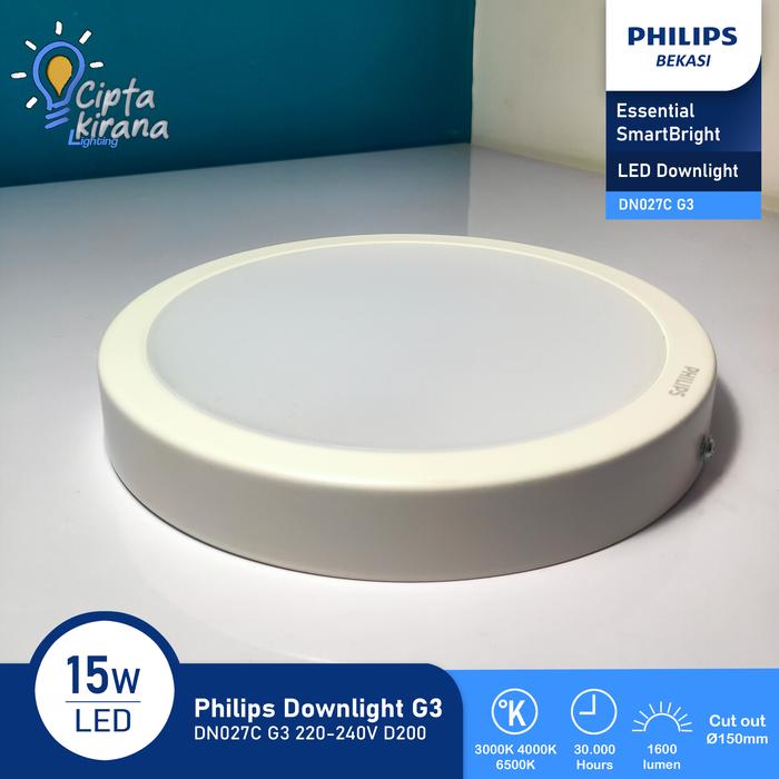 đèn LED ốp trần Philips DN027C G3 LED15 15W D200 chính hãng