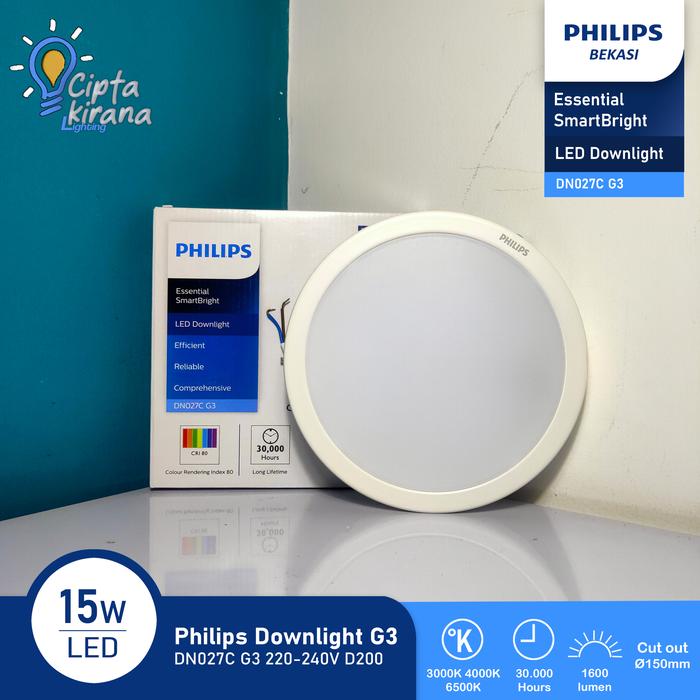 đèn LED ốp trần Philips DN027C G3 LED15 15W D200 chính hãng
