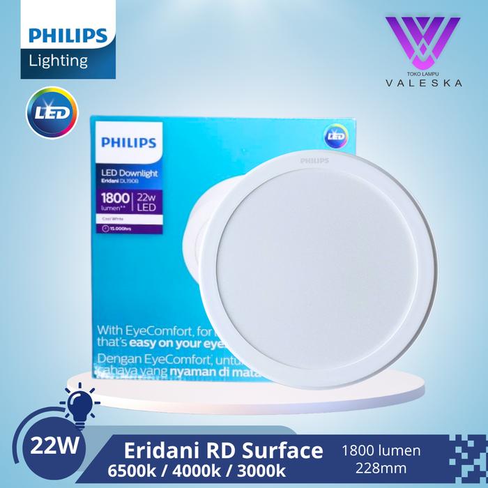đèn LED ốp trần Philips Eridani RD Surface LED18 D200 22W chính hãng