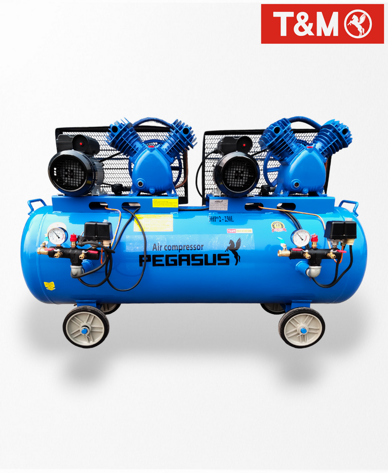Máy nén khí dây đai 2 đầu nén TM-V-0.25/8x2-230L