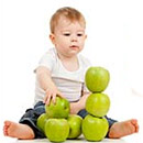 Children Collaj On White Background - Stock Photo