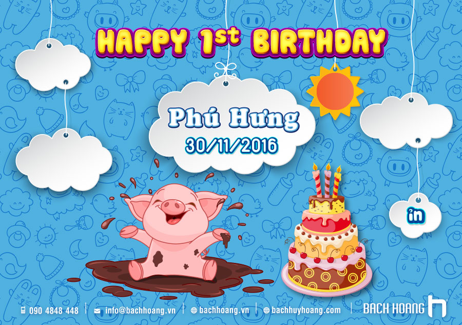 Thiết kế và IN BACKDROP SINH NHẬT -  PHÔNG SINH NHẬT 