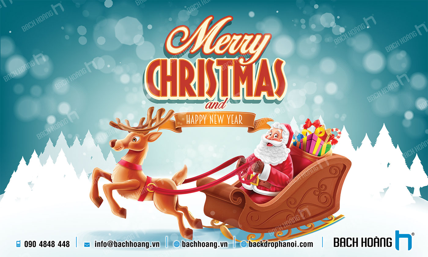 Thiết Kế Backdrop - Phông Noel Giáng Sinh Merry Christmas