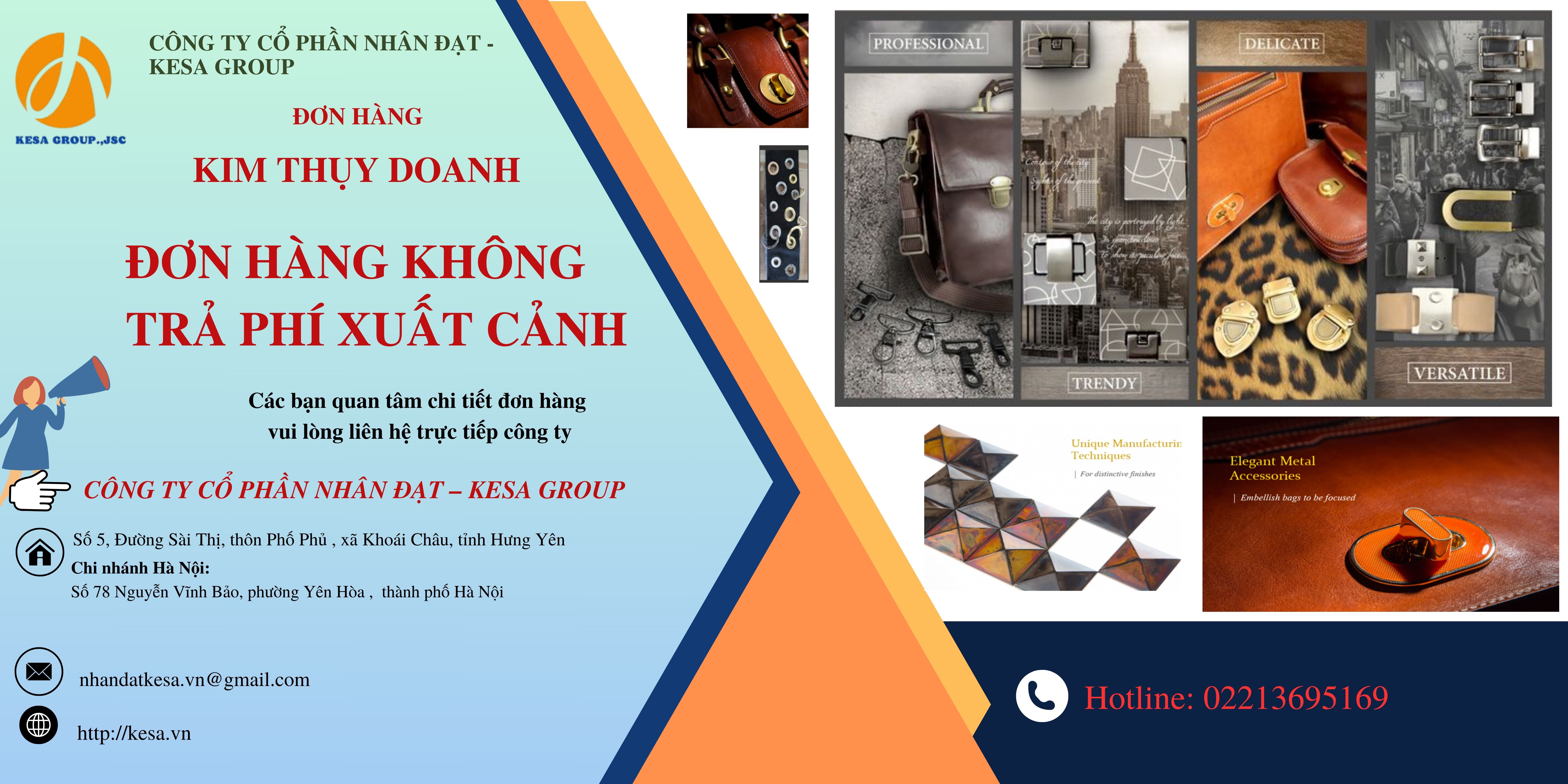 ĐƠN HÀNG KIM THỤY DOANH - ĐƠN HÀNG KHÔNG TRẢ PHÍ XUẤT CẢNH