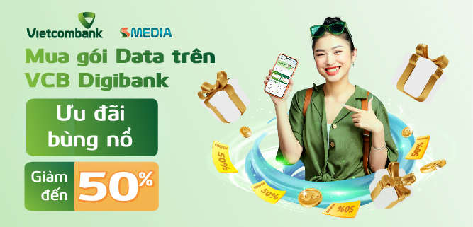 Flash Sale Data 3G/4G cực hot từ SS Media trên ứng dụng Vietcombank!