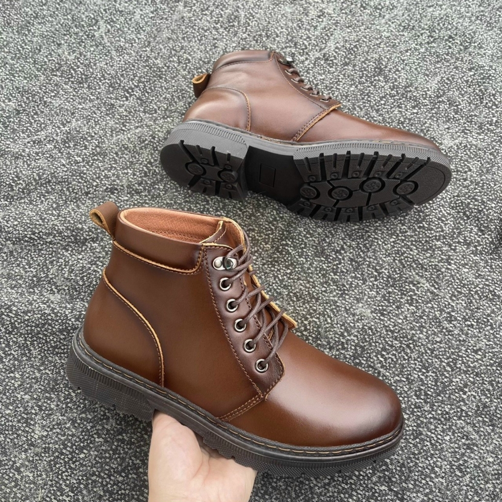 Giày Dr Martens boot nam da bò đẹp màu nâu