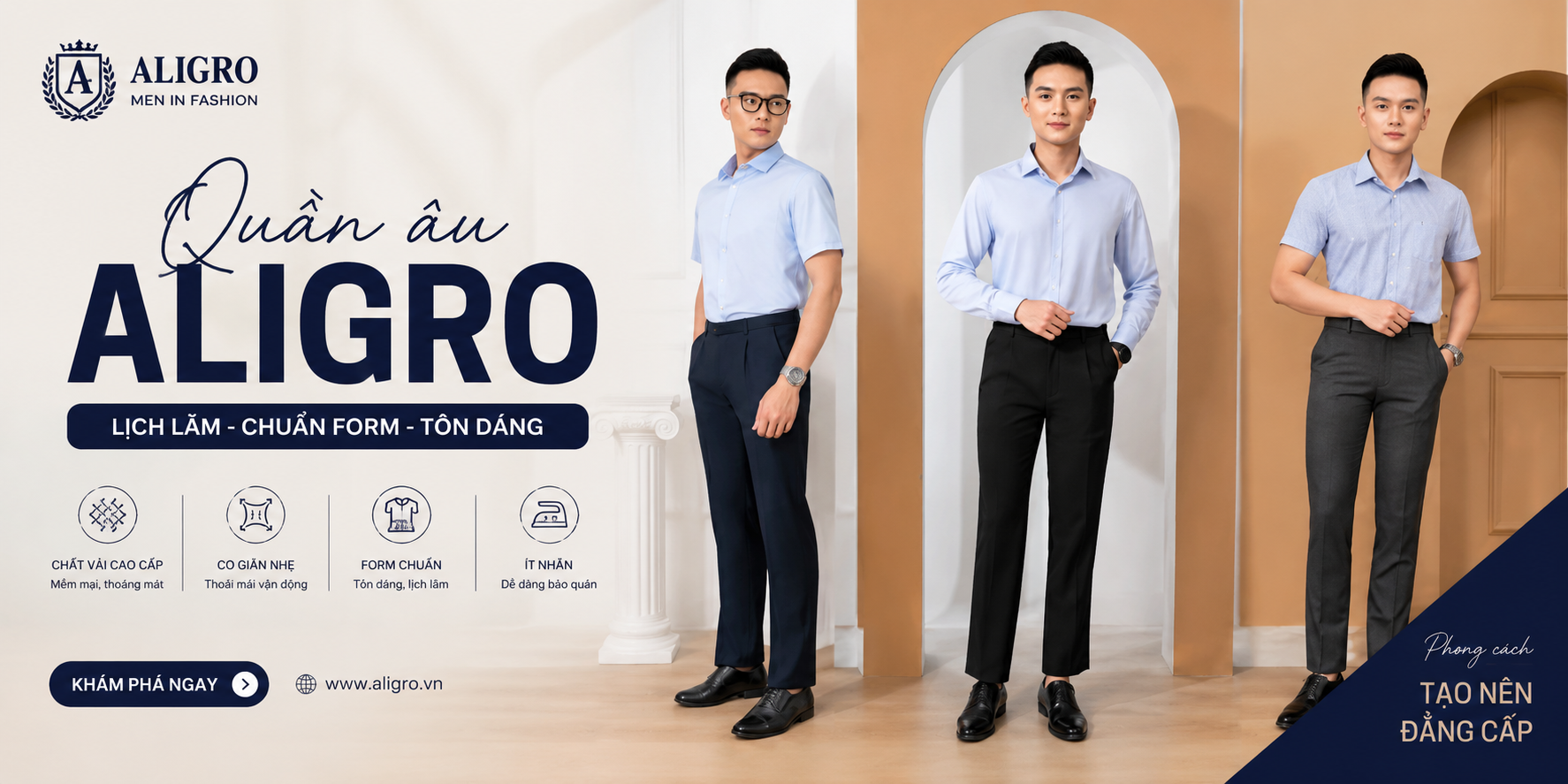 7 Cách Phối Quần Âu Nam Đẹp Chuẩn Phong Cách Công Sở Hiện Đại