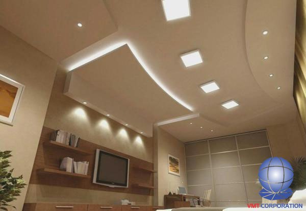 Lắp đặt đèn ốp nổi chiếu sáng không gian