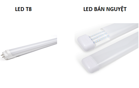 Phân biệt đèn tuýp LED T8 và đèn tuýp LED bán nguyệt