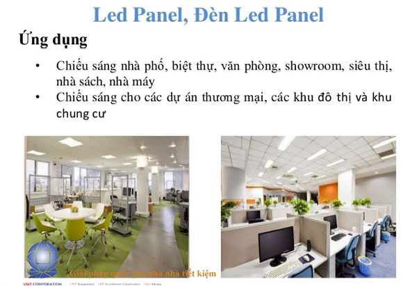 ứng dụng đèn led panel