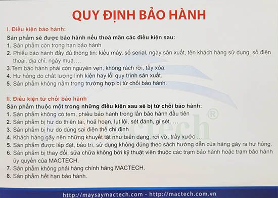 Máy ấp trứng bị móp méo do va đập có được bảo hành không