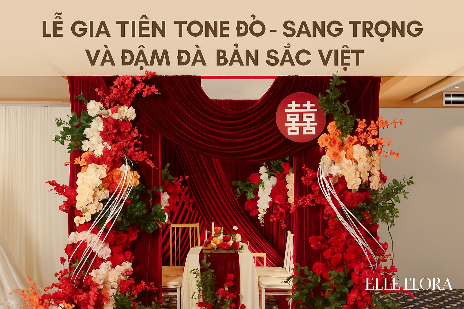 Lễ gia tiên tone đỏ – Sang trọng và đậm đà bản sắc Việt