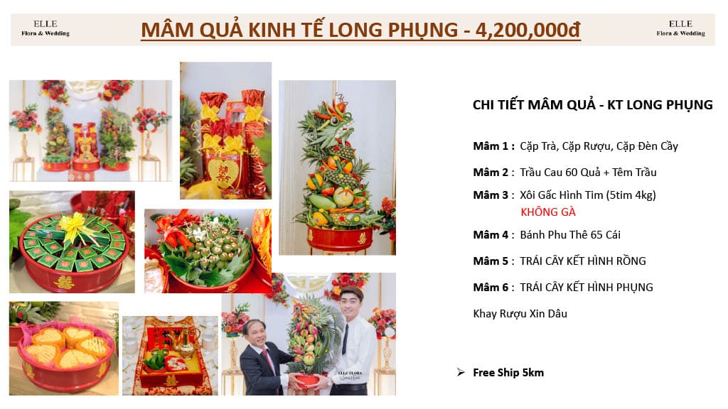 Mâm quả kinh tế long phụng