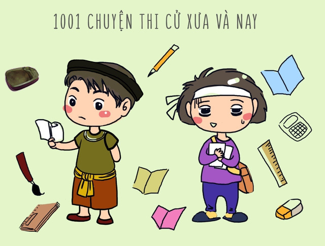 Cùng xem các sĩ tử thời xưa và thời nay thi cử như thế nào