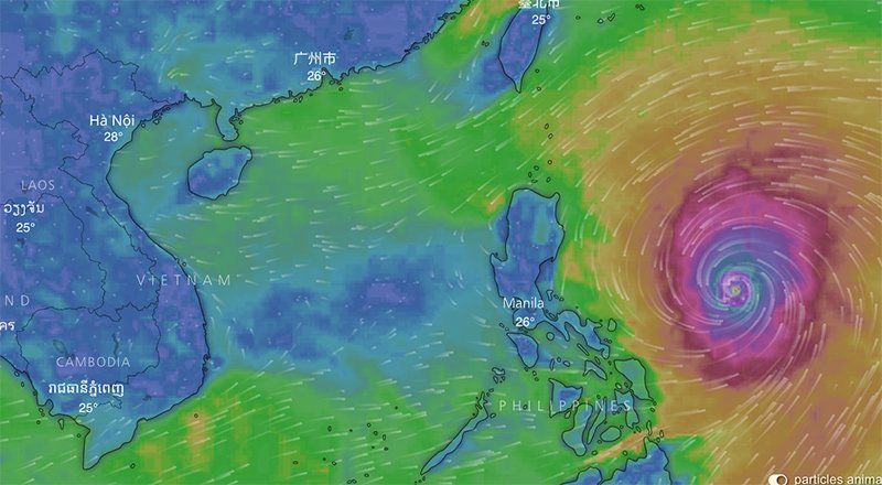 Siêu bão Mangkhut đổ bộ vào trưa 17/9, Hà Nội có gió giật mạnh