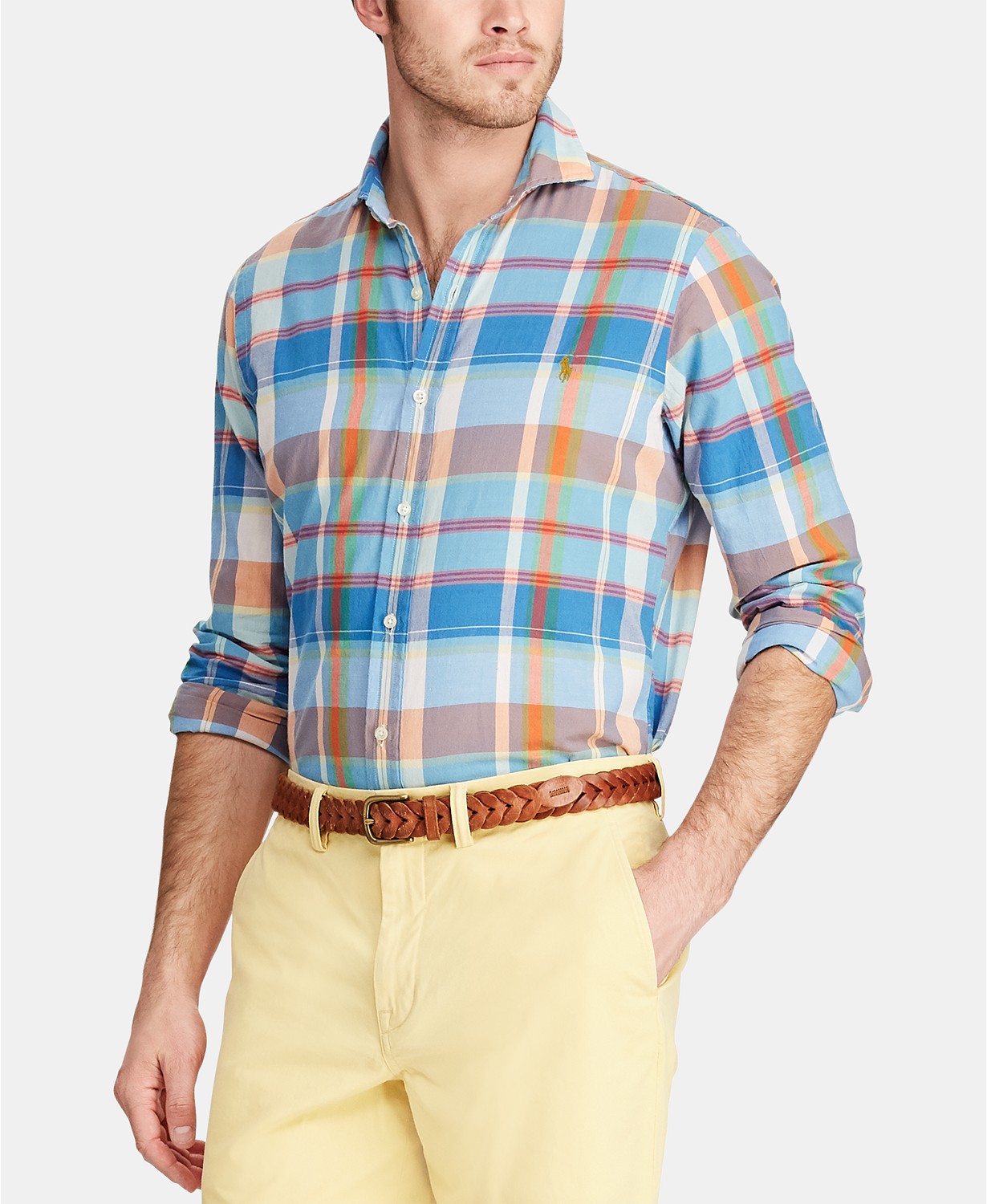 Áo sơ mi nam Polo Ralph lauren tay dài caro multi color