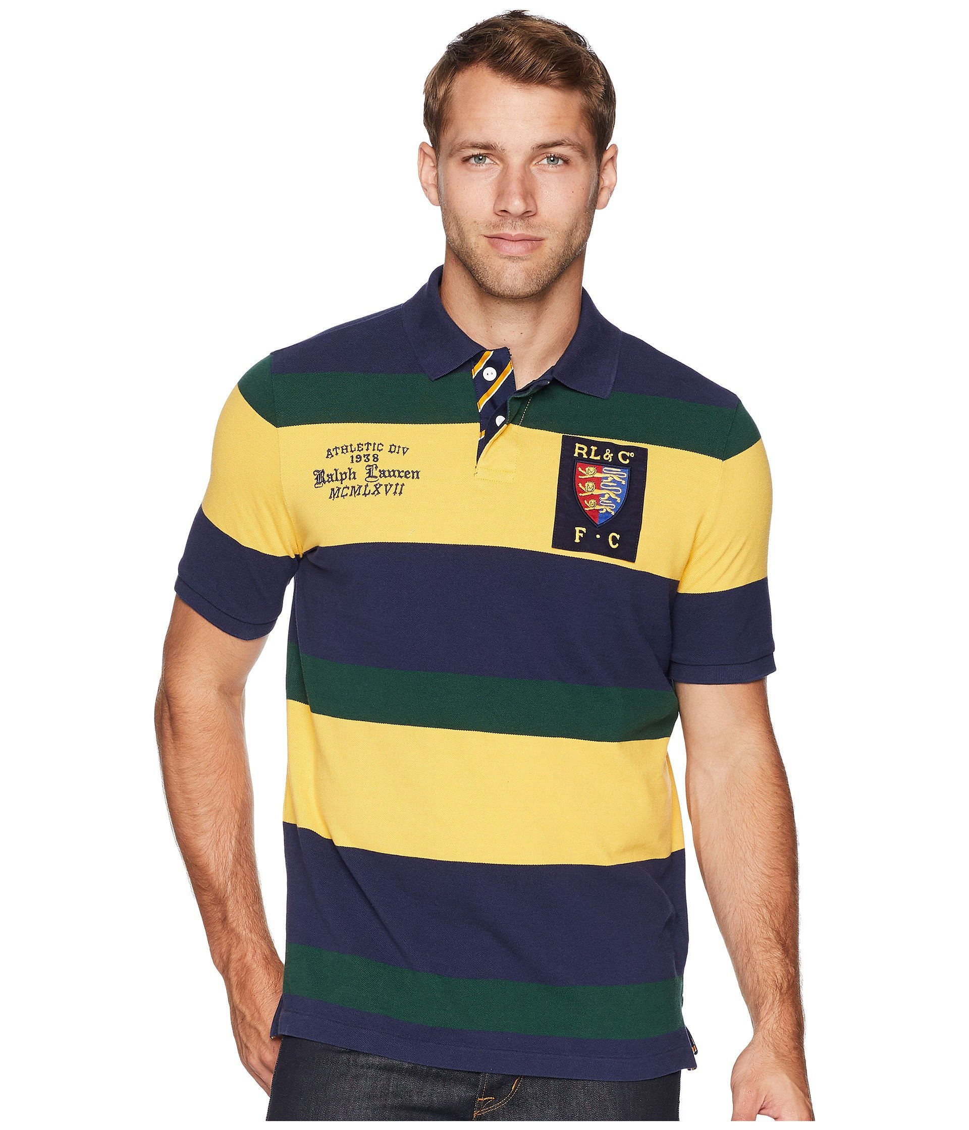 Áo thu nam Polo Ralph lauren xanh đen phối vàng