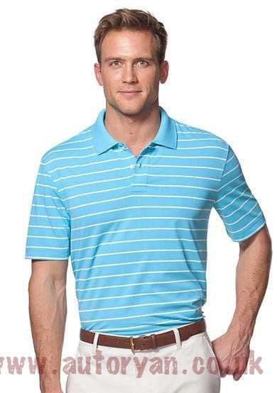 Chaps MAR GOLF RIBBON STRIPE POLO-LIQUID BLUE - Áo thun