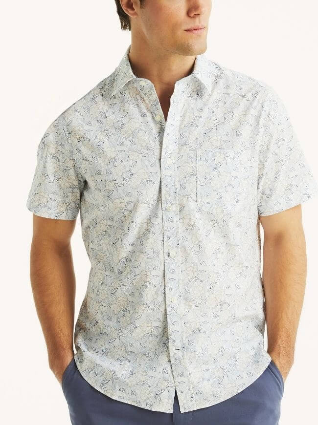 Áo Sơ Mi Nam Nautica Tay Ngắn – Co Giãn Cotton TENCEL Cao Cấp