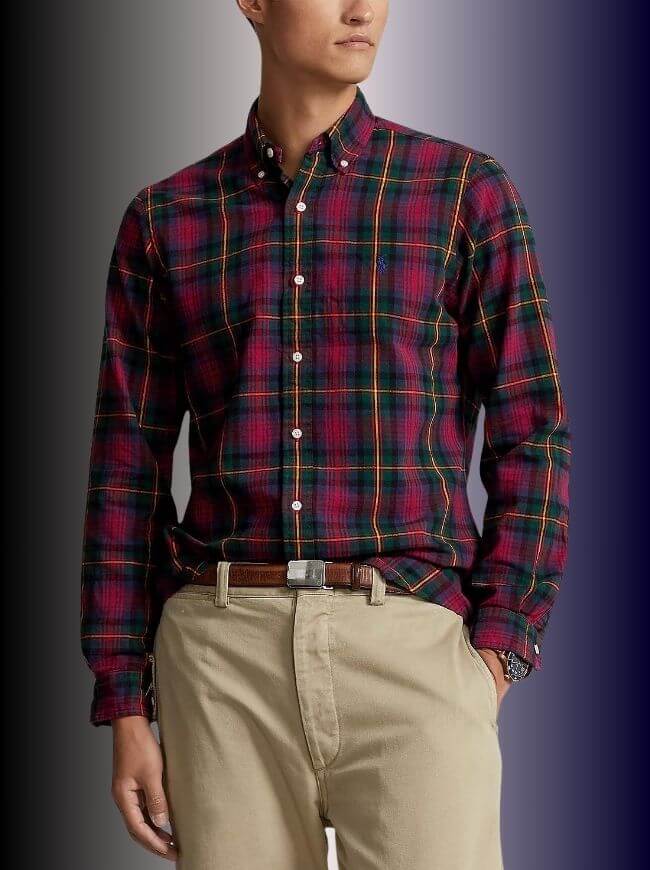 Polo ralph lauren áo sơ mi nam chính hãng caro phối
