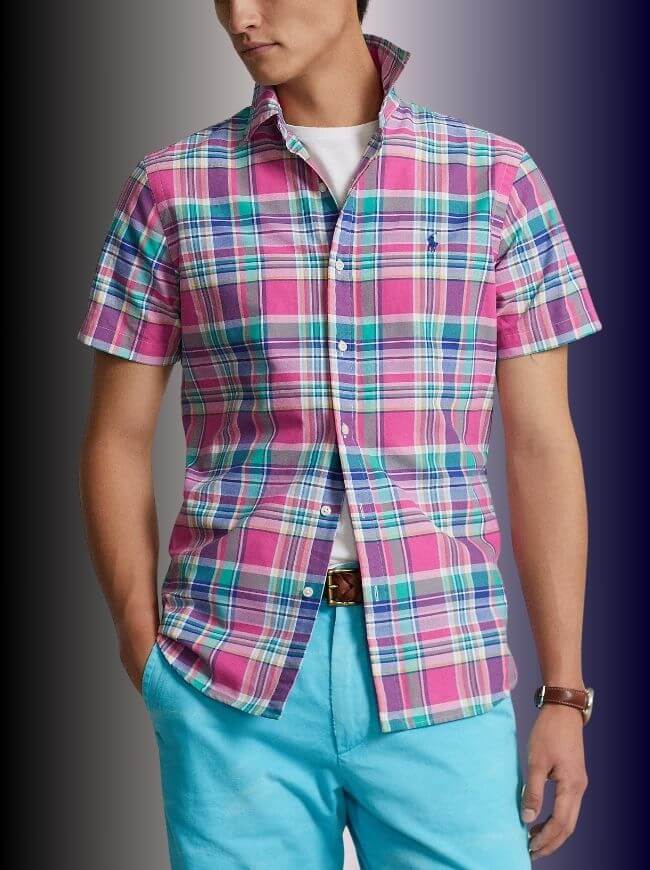 Áo sơ mi tay ngắn Polo ralph lauren classic kiểm tra QR-code