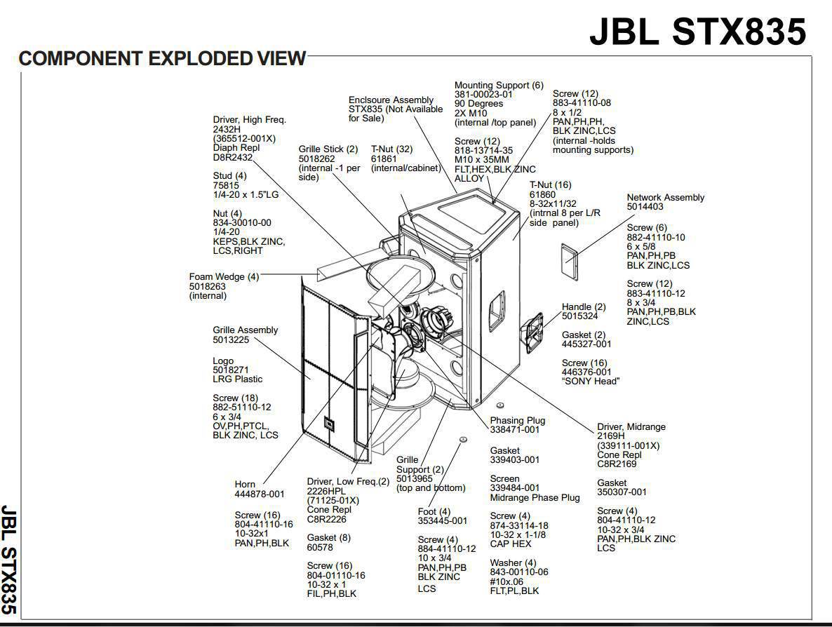 Bản vẽ loa hội trường loa hội trường JBL STX 835