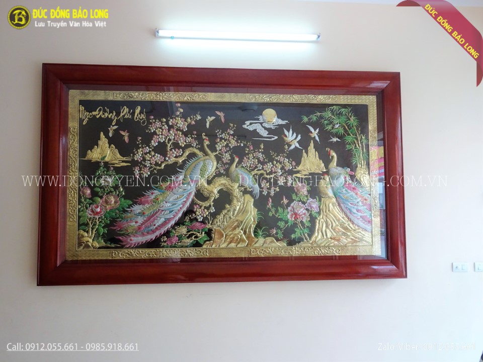 Địa chỉ bán tranh Công Mai bằng đồng - Tranh đồng Mỹ nghệ cao cấp