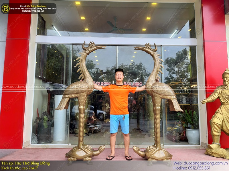 Cơ sở bán hạc đôi hạc đồng thờ đặt dưới đất uy tín, chất lượng