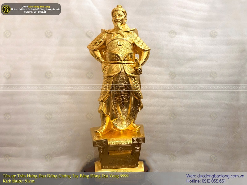 TOP 33 tượng Trần Hưng Đạo mạ vàng 24k, dát vàng 9999 đẹp nhất