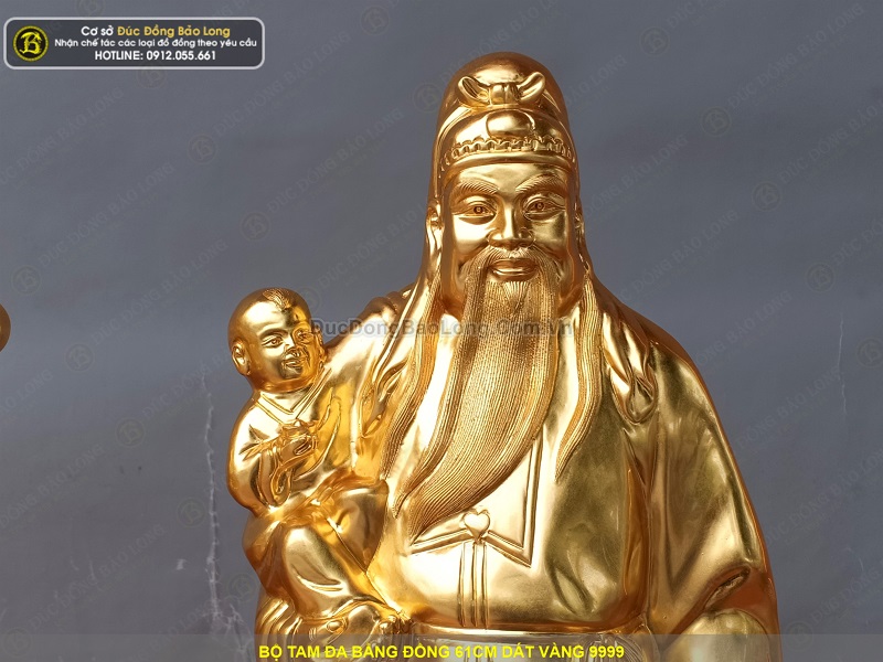 tượng tam đa bằng đồng dát vàng