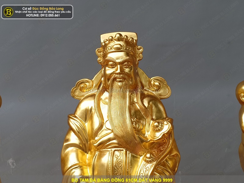 tượng tam đa bằng đồng dát vàng