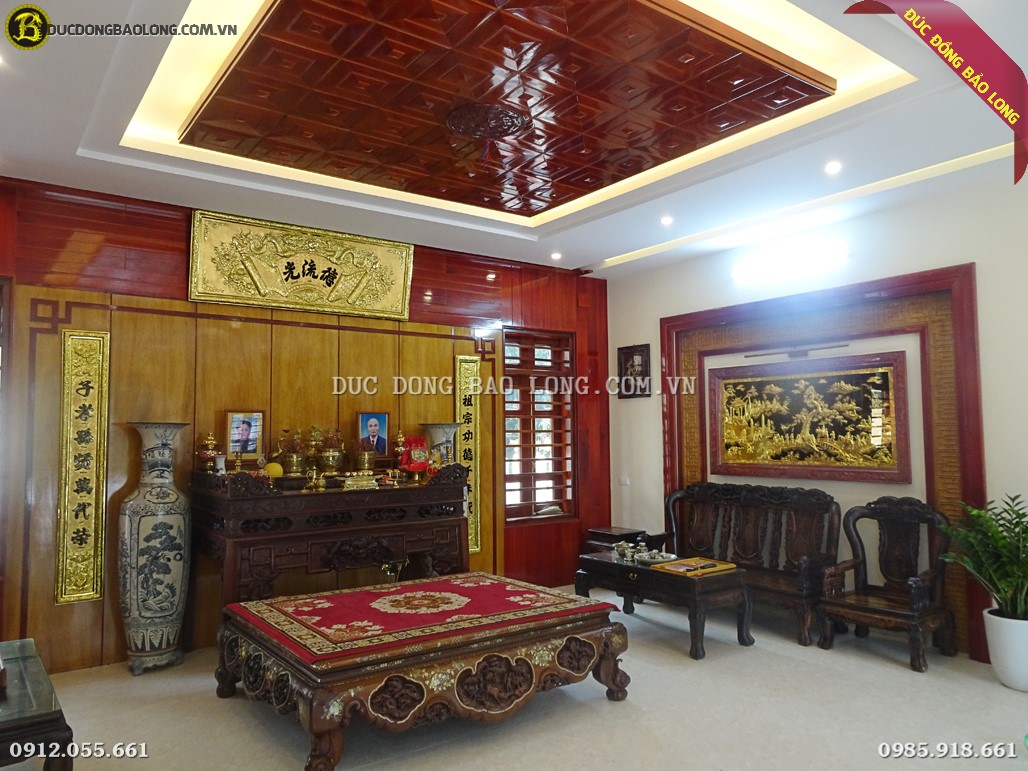 Đúc Đồng Bảo Long lắp đặt, thiết kế phòng thờ cho 1 doanh nhân ở Hồ Chí Minh