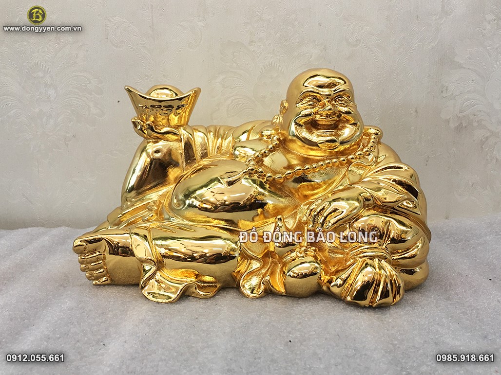 Tượng Phật Di Lặc ngồi mạ vàng 24k