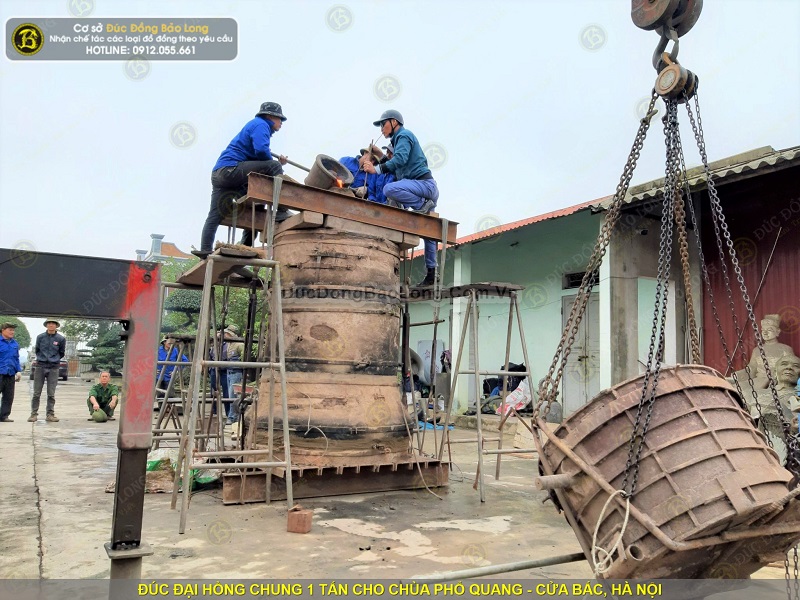 đúc đại hồng chung 1 tấn cho chùa phổ quang