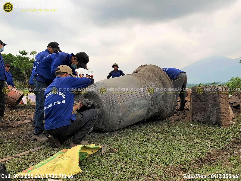 quy trình đúc đại hồng chung cho chùa