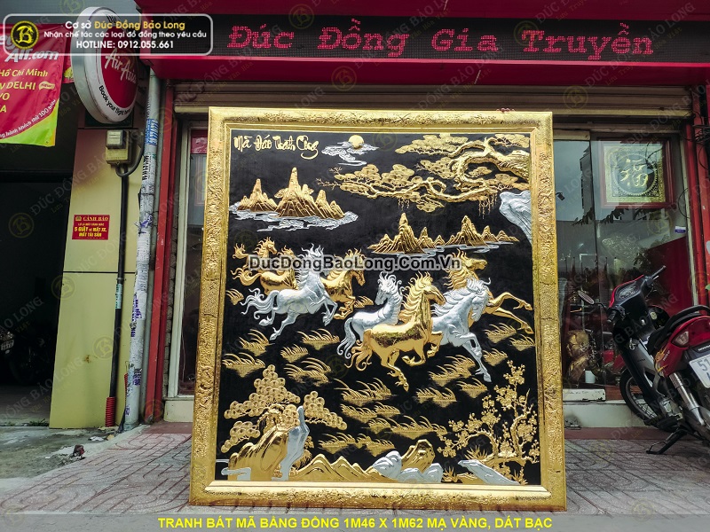 tranh bát mã 1m46 x 1m62