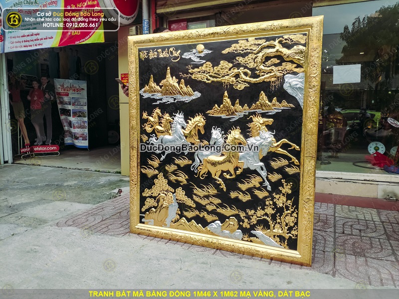 tranh bát mã 1m46 x 1m62