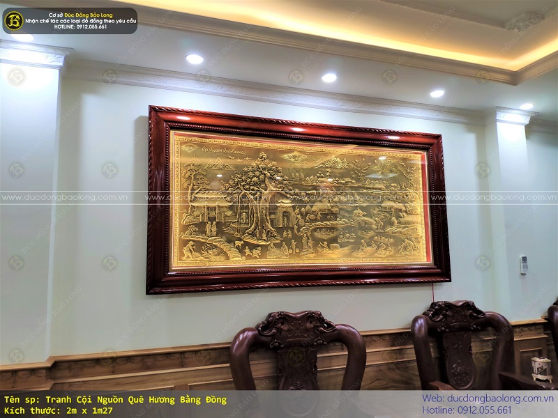 tranh cội nguồn quê hương bằng đồng 2m