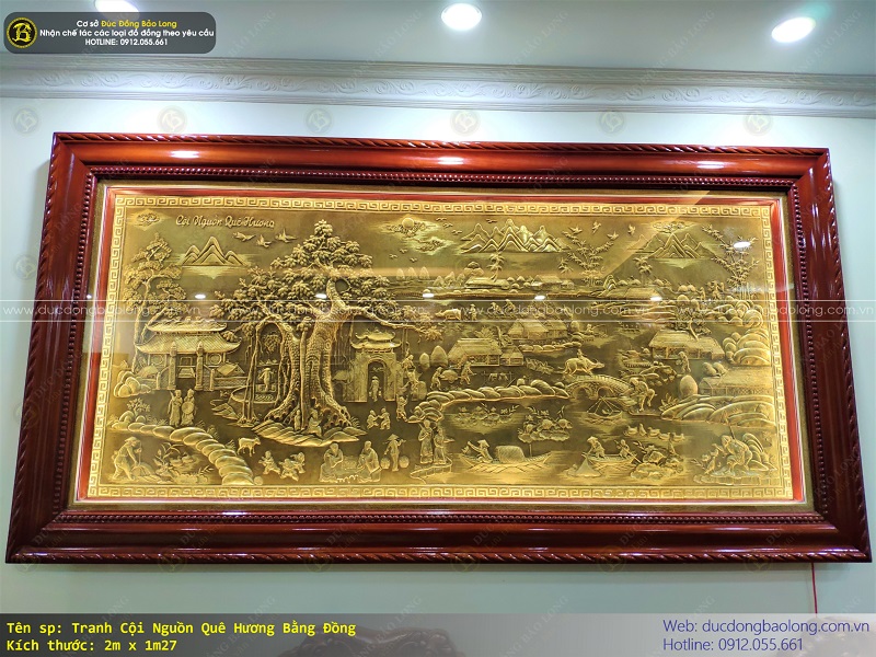 tranh cội nguồn quê hương bằng đồng 2m