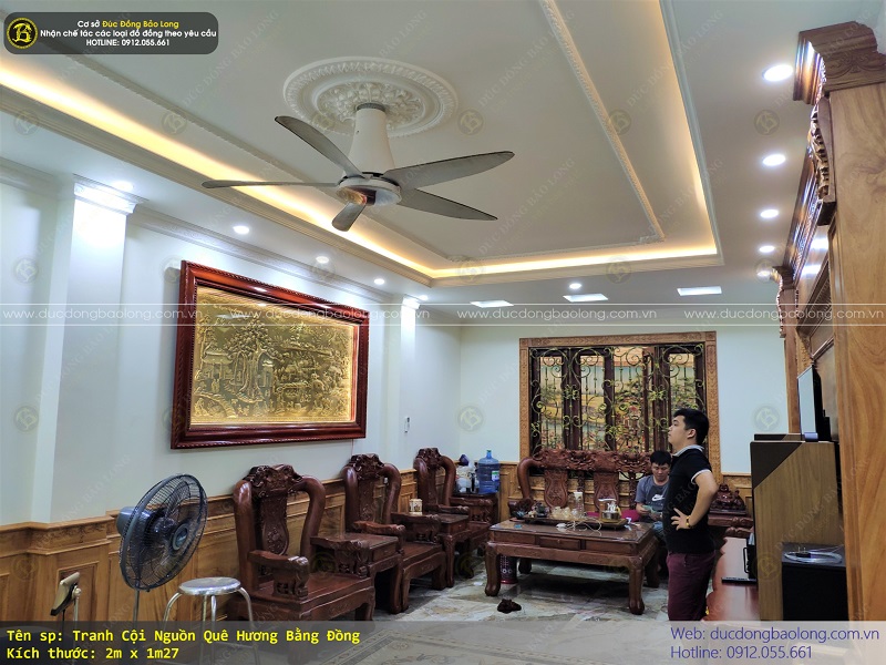 tranh cội nguồn quê hương bằng đồng 2m