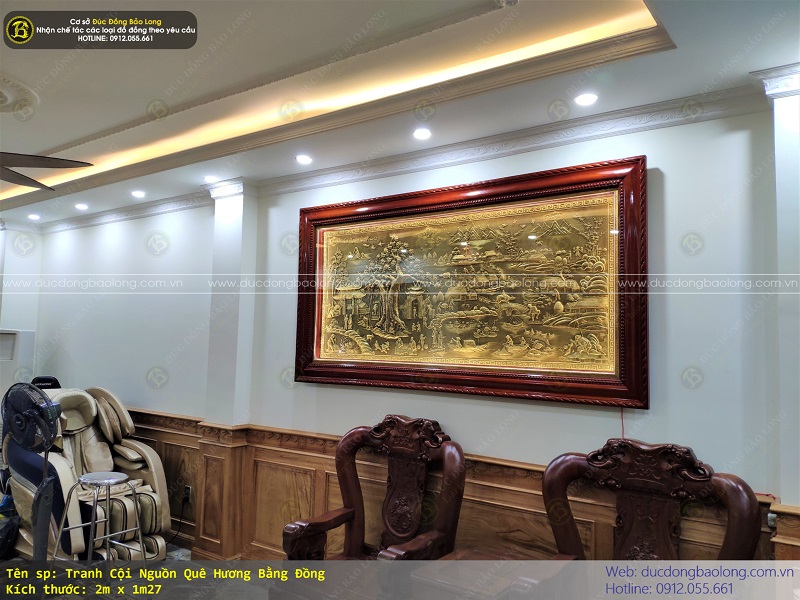 tranh cội nguồn quê hương bằng đồng 2m