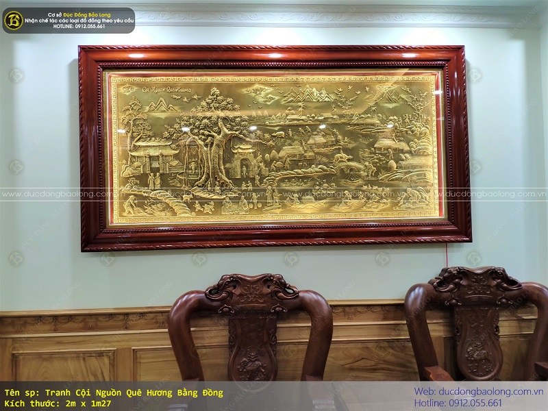 tranh cội nguồn quê hương bằng đồng 2m