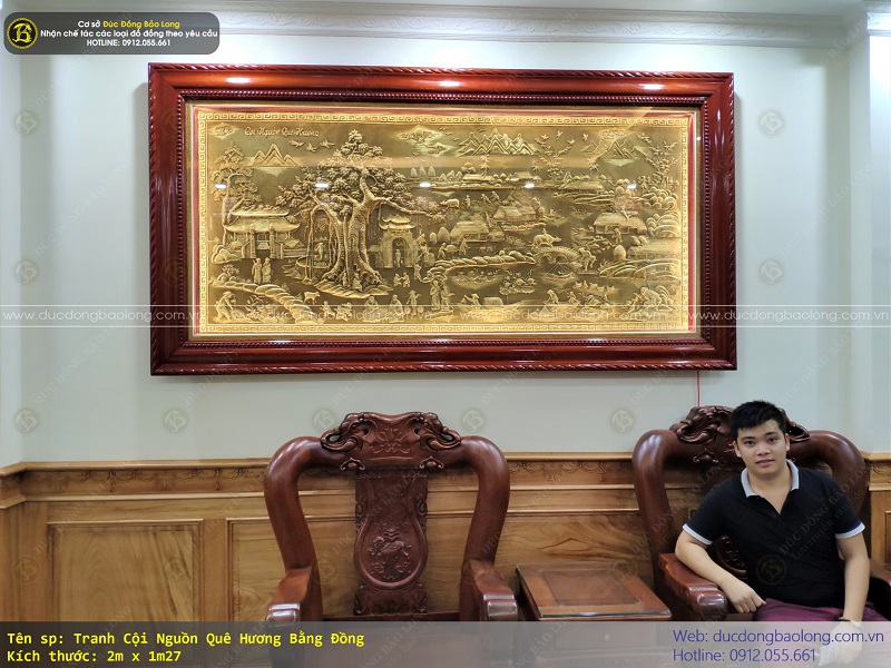 tranh cội nguồn quê hương bằng đồng 2m