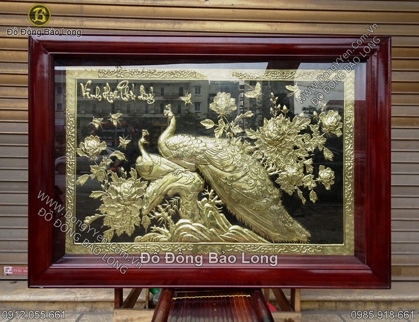 Tranh đồng công mai khổ nhỏ 1m07 x 76cm