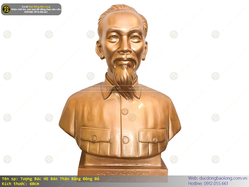tượng bác hồ bán thân bằng đồng 60cm