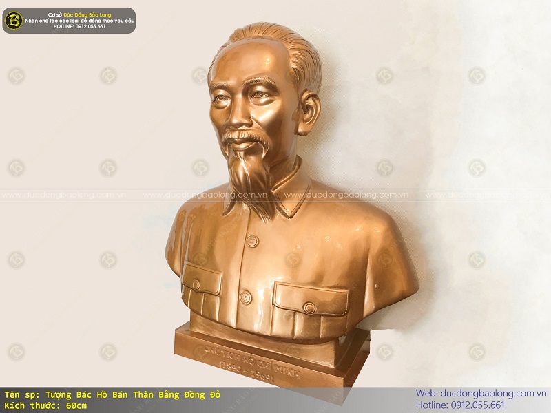 tượng bác hồ bán thân bằng đồng 60cm